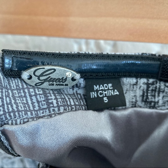 Guess Gray and Black Floral Print Strapless Bustier Dress Size 5 - Picture 4 of 9